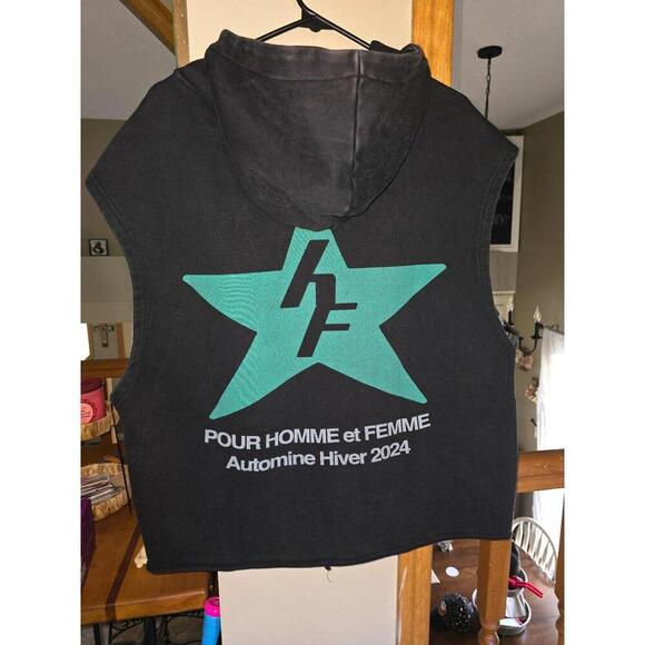 Homme + Femme Guerilla Cutoff Zip Hoodie Black - Picture 2 of 8